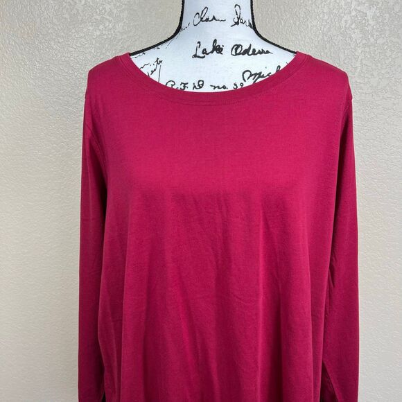 Torrid Dark Red Classic Fit T-Shirt Top  Long Sleeves Pullover Size 3(3X) causal - Picture 9 of 13